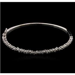 1.00ctw Diamond Bangle Bracelet - 14KT White Gold