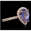 Image 1 : 14KT Rose Gold 2.77ct Tanzanite and Diamond Ring