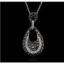 14KT White Gold 0.13ctw Diamond Pendant With Chain