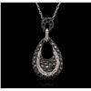 Image 1 : 14KT White Gold 0.13ctw Diamond Pendant With Chain