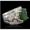 Image 2 : 14KT White Gold 6.63ct Emerald and Diamond Ring