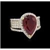 Image 1 : 5.31ct Ruby and Diamond Ring - 14KT Yellow Gold