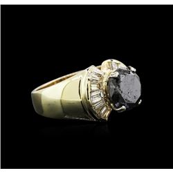 4.49ctw Black Diamond Ring - 14KT Yellow Gold