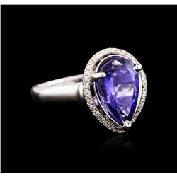 14KT White Gold 2.50ct Tanzanite and Diamond Ring