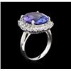 Image 3 : GIA Cert 10.50ct Tanzanite and Diamond Ring - 14KT White Gold