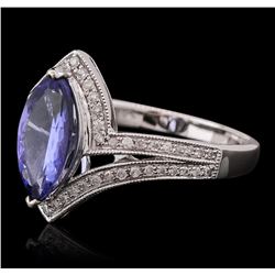 14KT White Gold 1.57ct Tanzanite and Diamond Ring