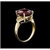 Image 3 : 8.89ct Ruby and Diamond Ring - 14KT Yellow Gold