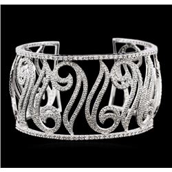 8.02ctw Diamond Cuff Bracelet - 14KT White Gold