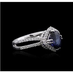 18KT White Gold 2.08ct Sapphire and Diamond Ring