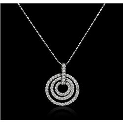 14KT White Gold 1.35ctw Diamond Pendant With Chain