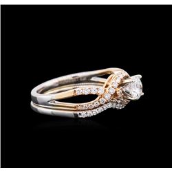 1.06ctw Diamond Wedding Ring Set - 18KT Two-Tone Gold