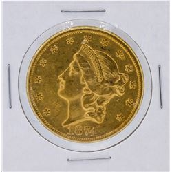 1874-CC $20 AU Liberty Head Double Eagle Gold Coin