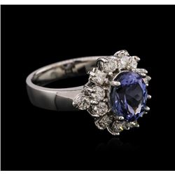 14KT White Gold 2.24ct Tanzanite and Diamond Ring