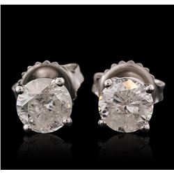 14KT White Gold 1.35ctw Diamond Stud Earrings