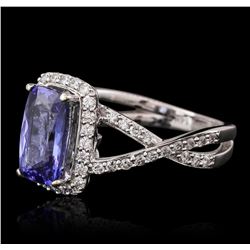 14KT White Gold 1.97ct Tanzanite and Diamond Ring