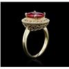 Image 3 : 14KT Yellow Gold 4.07ct Ruby and Diamond Ring