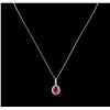 Image 2 : 2.85ct Pink Tourmaline and Diamond Pendant With Chain - 14KT White Gold