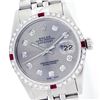 Image 1 : Rolex Stainless Steel Diamond and Ruby DateJust Men's Watch