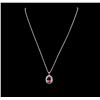 Image 2 : 14KT White Gold 4.70ct Tourmaline, Ruby and Diamond Pendant With Chain