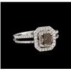 Image 1 : 0.81ct Fancy Brown Diamond Ring - 14KT White Gold