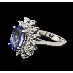 14KT White Gold 1.56ct Tanzanite and Diamond Ring