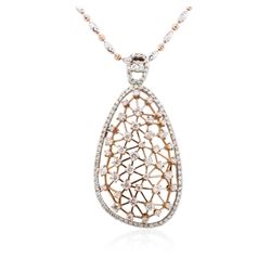 14KT Two-Tone Gold 1.61ctw Diamond Pendant With Chain