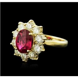 14KT Yellow Gold 3.55ct Ruby and Diamond Ring