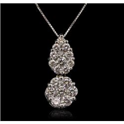 14KT White Gold 0.10ctw Diamond Pendant With Chain