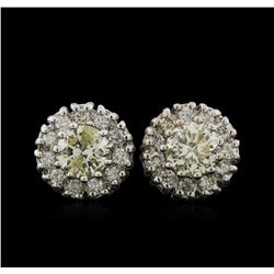 18KT White Gold 1.36ctw Diamond Stud Earrings