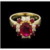 Image 2 : 2.60ctw Ruby and Diamond Ring - 14KT Yellow Gold