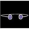 Image 1 : 2.18ctw Tanzanite and Diamond Bracelet - 14KT White Gold
