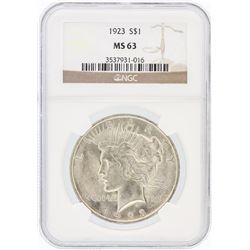 1923 NGC MS63 Peace Silver Dollar