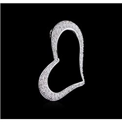 0.50ctw Diamond Heart Pendant - 14KT White Gold