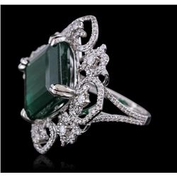 14KT White Gold 13.22ct Emerald and Diamond Ring