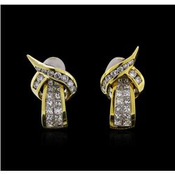 18KT Yellow Gold 1.76ctw Diamond Earrings