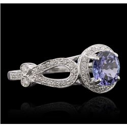 18KT White Gold 1.19ct Tanzanite and Diamond Ring