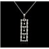 Image 1 : 18KT White Gold 0.80ctw Diamond Pendant With Chain