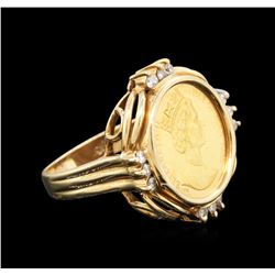 14KT Yellow Gold 0.52ctw Diamond and Cubic Zirconia Coin Ensemble