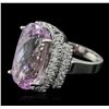 Image 2 : 14KT White Gold GIA Certified 20.25ct Kunzite and Diamond Ring
