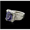 14KT White Gold 3.92ct Tanzanite and Diamond Ring