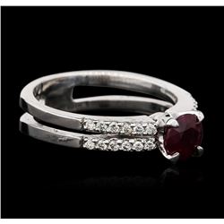 14KT White Gold 0.80ct Ruby and Diamond Ring