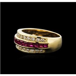 14KT Yellow Gold 1.00ctw Ruby and Diamond Ring