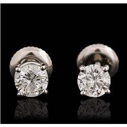 14KT White Gold 0.84ctw Diamond Stud Earrings