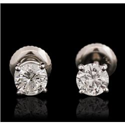 14KT White Gold 0.84ctw Diamond Stud Earrings