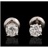 Image 1 : 14KT White Gold 0.84ctw Diamond Stud Earrings