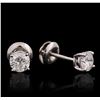 Image 2 : 14KT White Gold 0.84ctw Diamond Stud Earrings