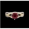 Image 2 : 1.73ct Ruby and Diamond Ring - 14KT Two-Tone Gold