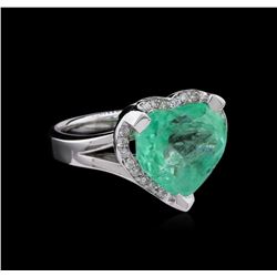 6.81ct Emerald and Diamond Ring - 14KT White Gold