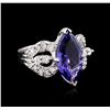 Image 1 : 14KT White Gold 5.37ct Tanzanite and Diamond Ring