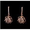 Image 1 : 0.40ctw Diamond Earrings - 14KT Rose Gold
